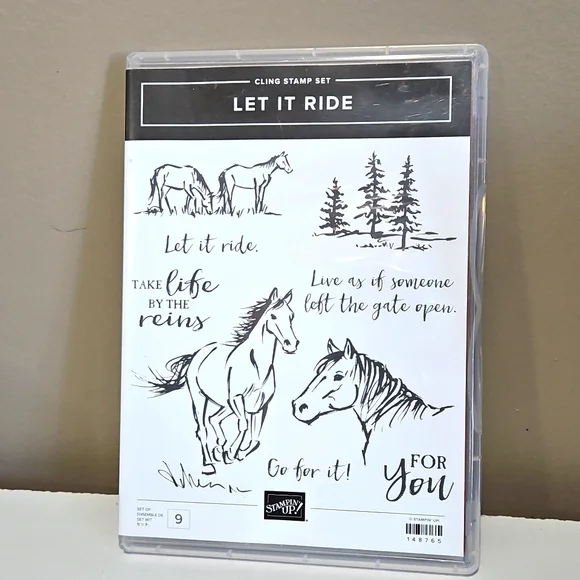 Let it Ride Rubber Cling Stamp Set - Picture 1 of 2